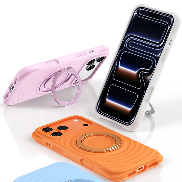 360 Rotate Alloy Ring Kickstand Strong Magnetic Metal Lens Grip Holder TPU Shockproof Luxury Phone Case for 17 16 15 14