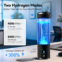 PHYFLOW Modèle Privé 320ML 8000PPB Générateur d'Eau Hydrogénée Sans BPA en Tritan avec Soupape de Décompression