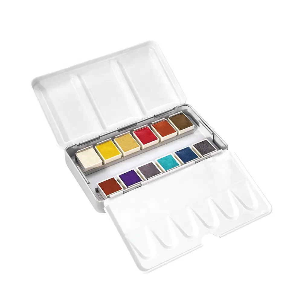 Phoenix 12 Colors Artist Shiny Reflective Watercolour Solid Aquarelles Metallic Watercolor Set