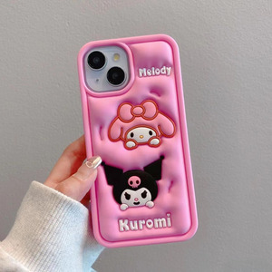 Linda base de maquillaje 3D de dibujos animados de silicona funda para teléfono móvil para iPhone 15 14 13 12 11 Pro Max elegante y de moda - Product Image 4