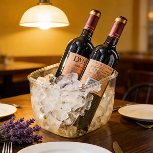 ถังน้ำแข็งทรงกลมทันสมัยพร้อมที่จับโปร่งใสแบบพกพาสำหรับงานปาร์ตี้กลางแจ้งเก็บเครื่องดื่มดีไซน์น่ารักสดใส BT01 - Product Image 4