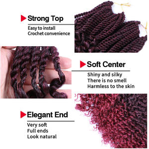 เชือกถักเปียขนาดใหญ่30เส้น,Braids เชือกเซเนกัลแบบถักเปียมีบั๊ก T1b/27เส้นผมที่ถักเปียเซเนกัลบิดแล้วมีปลายหยิก - Product Image 5