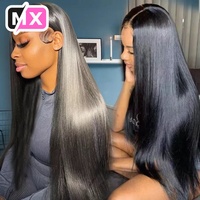 Peluca de Cabello Humano Vietnamita Virgen Liso Natural al por Mayor, Densidad 200%, Pelucas Frontales de Encaje HD 13x4 para Mujeres Afroamericanas