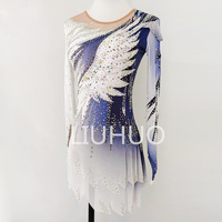 Robe de patinage artistique personnalisée LIUHUO pour filles et adolescentes, robes de patinage sur glace bleues, costumes de compétition, salle de bal, gymnastique et fitness pour femmes