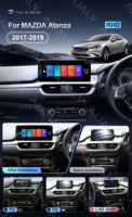 Ensemble radio avec cadre 12,3 pouces pour Mazda Atenza 2017-2019, noir mat, RHD, écran multimédia de voiture, cadre radio, câblage Canbus, double DIN