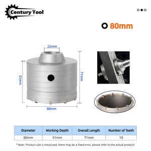 Forets à <span class=keywords><strong>béton</strong></span> professionnels de haute qualité pour usine, 30-160 mm, outils de découpe pour marteaux perforateurs SDS Plus, ensemble de scies cloches murales - Product Image 4