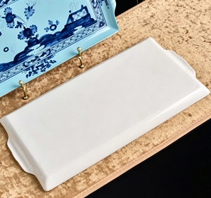 Set of 4 Eco-Friendly Blue and Pink Plant Pattern Porcelain Dinner <b>Plate</b> with Gold Rim for Presents - Product Image 4