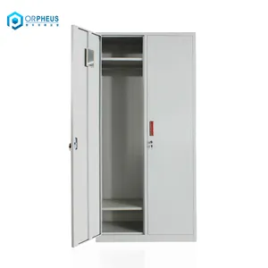 Bền Đôi Rộng Full Chiều Cao Quần Áo Treo Kim Loại Almirah Locker Thiết Kế 2 Cửa Thép Tủ Quần Áo Tủ