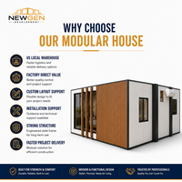Casa Modular Pequeña de Diseño Moderno con Paredes de Panel Sándwich, Suministro Directo de Fábrica, Tamaño Personalizado Disponible, Estructura de Acero, Villa de Dos Alas