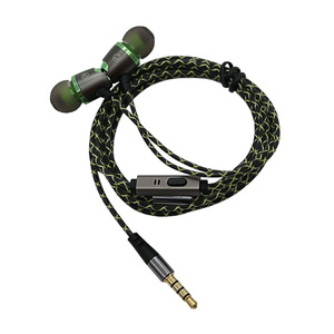 Pirole Yellow Parrot Oriole 851C Écouteurs intra-auriculaires filaires avec câble vert vif effet peau de serpent, son dynamique 3,5 mm - Product Image 2