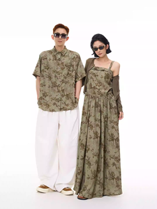 Floral waist-cinching camisole <strong>dress</strong> for women, sleeveless, A-line, summer, Korean style, shoulder-baring,ming <strong>dress</strong>. - Product Image 2