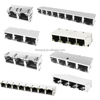 Connecteur Ethernet RJ45 femelle magnétique blindé EMI plaqué or REONG Tab 100 Base-T 1x2 ports, connecteur à 4 cœurs, bobine de ruban adhésif