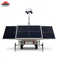 4 Solarpanels Mobiler Solar-Beleuchtungsanhänger Solar-Kameraanhänger für Temporäre Baustellen-Sicherheit