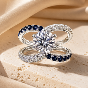 Anello Geometrico a Sei Punte Intrecciato per Donne, Elegante Gioiello da Dito alla Moda - Product Image 5