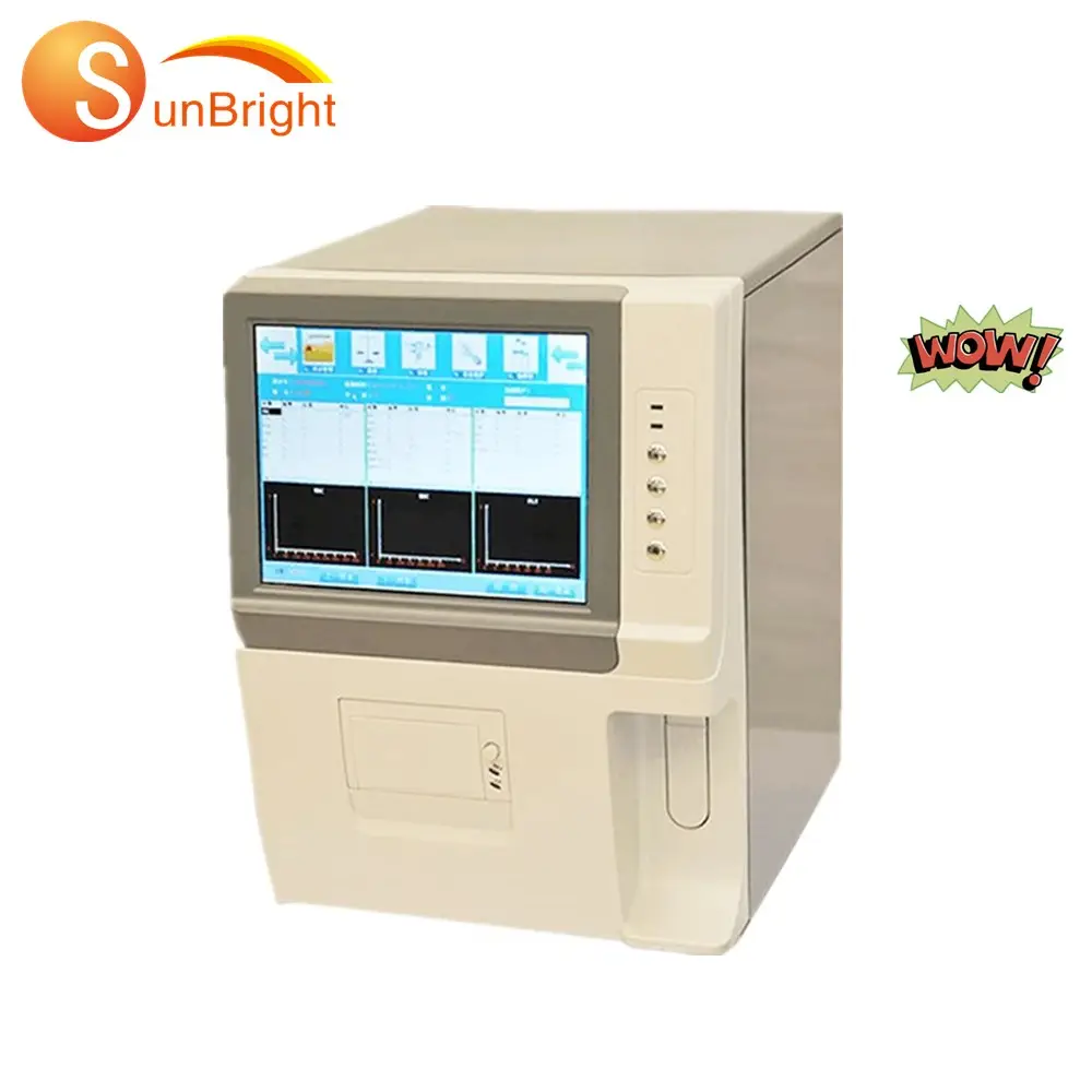 Máquina de analisador de sangue cbc sem fio, portátil, digital, 3 peças, analisador de hematologia sanguínea automático