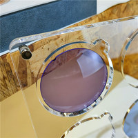 Présentoir à lentilles en acrylique transparent, support d'affichage pour verres de lunettes, organisateur de lentilles de myopie avec support métallique amovible