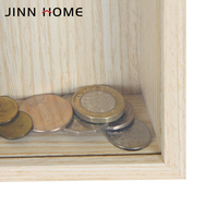 Tirelire personnalisée en bois en forme de maison avec accès arrière amovible, boîte à monnaie amusante pour enfants, cadeau pour économiser de l'argent