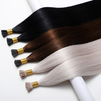 Ekstensi Rambut Keratin Italia I Tip Grosir, Ekstensi Rambut Manusia Alami Double Drawn Vietnam Virgin Remy Stick Tip