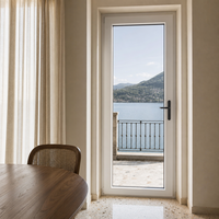 Porte à battant simple en PVC blanc, ouverture vers l'intérieur, pour maison, villa, projets de construction résidentielle
