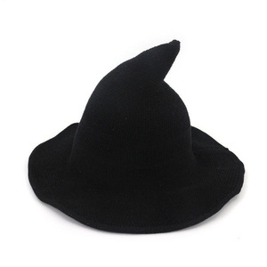 Halloween Witch Wizard <b>Hat</b> For Women Breathable Yarn Knitted Foldable Pointed Magic Party Cap - Product Image 1