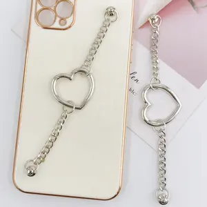 Best sale classical metal heart shape Chain diy mobile Phone Case chain for accessories
