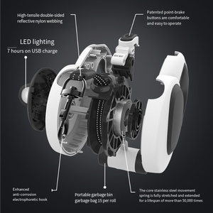 Laisse de <span class=keywords><strong>chien</strong></span> rétractable automatique classique de luxe, avec lumière LED réfléchissante, suivi <span class=keywords><strong>GPS</strong></span>, conception anti-choc, durable et résistante à l'eau - Product Image 3