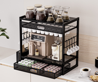 Oniya, support de rangement coulissant à 4 niveaux pour accessoires de café, pour 63 capsules grandes ou 80 capsules petites, compatible avec les dosettes K-Cup
