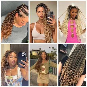 Extensions de cheveux bouclés à la française en gros, très demandées, 24 pouces, pré-étirées, ondulations lâches, fibre haute température, sans perte de cheveux - Product Image 6