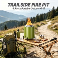 Brasero portable de style moderne en acier inoxydable sans fumée, surface thermolaquée pour intérieur, extérieur, camping, barbecue, granulés de bois