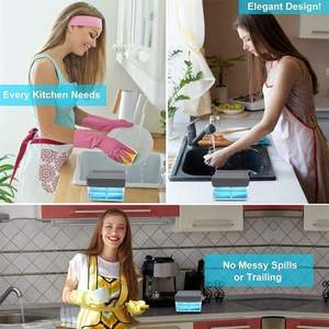 Distributeur de savon manuel 2-en-1 en plastique écologique avec éponge pour cuisine et salle de bain – Vente en gros - Product Image 5