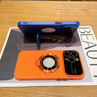 Nouvelle coque de téléphone rigide avec anneau de maintien magnétique et protection d'objectif grand angle pour iPhone, compatible avec la recharge sans fil
