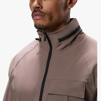 Veste utilitaire légère coupe-vent pour homme, avec logo personnalisé imprimé, en tissu ripstop, avec capuche et fermeture éclair, pour l'automne