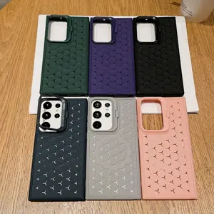 Capa magnética de cor sólida para celular Samsung S23 24 Ultra Capa de TPU à prova de choque com suporte para câmera Cubo de água