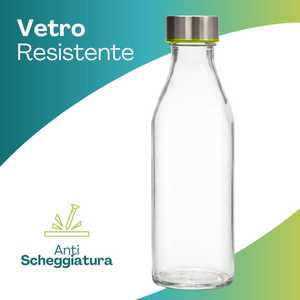 Clear Glass Bottles 1 Liter <b>Screw</b> Cap Hermetic Seal Elegant Design Drinkware <b>Set</b> - Product Image 4