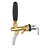 Robinet de brassage artisanal réglable 2-en-1 avec contrôle du débit, finition chromée, filetage G5/8