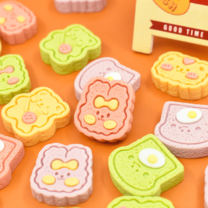 Encantadores dijes de dibujos animados de oso y conejo, con forma de galletas coloridas, cabujones de resina de base plana, para decoración DIY hecha a mano con pegamento cremoso para horquillas. - Product Image 5
