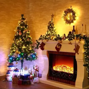 Noël flocon de neige guirlande lumineuse Led guirlande 10M 100 fée lumière nouvel an led noël guirlande lumineuse avec port USB