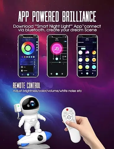 Astronaut Star Projector Night Light - 3D Galaxy Display