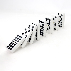 Set domino bianco personalizzato all'ingrosso double de 9 nine con confezione a punto nero in una scatola di legno sfusa per adulti gioco divertente per bambini - Product Image 5