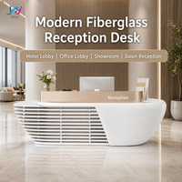 Moderno Mostrador de Recepción de Fibra de Vidrio Personalizado, Color Brillante, Curvo, Duradero y Ecológico, para Apartamentos, Hogares, Hoteles y Comedores