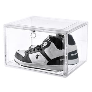 Clear Acrylic Wholesale Sneaker Box <strong>Uk</strong> Magnetic Custom logo Drop Front Transparent <strong>Shoe</strong> Box Storage Stackable <strong>Shoe</strong> case - Product Image 6