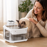 Fontaine à eau pour animaux de compagnie rechargeable de grande capacité 4,5 L, étanche IPX7, charge USB Type-C, distributeur automatique pour chats et chiens