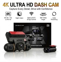 Caméra embarquée 4K 4 canaux 4CH avec WiFi GPS et 4 objectifs, enregistreur de conduite quad-lentilles, moniteur de stationnement 24H, vision nocturne, prix usine, OEM