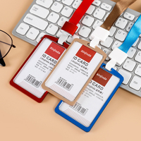 Funda de tarjeta de aleación de aluminio personalizada para protección de identificación, funda de tarjeta de control de acceso de empresa, soporte para tarjeta de trabajo de empleado con cordón