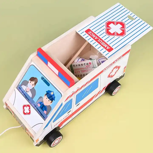 Jouet de <span class=keywords><strong>docteur</strong></span> en bois pour enfants, vente chaude, jeu de simulation de maison, jeu de rôle, jouet de dentiste, série ambulance pour garçon et fille, cadeau - Product Image 4