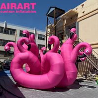 Ensemble de flamants roses gonflables pour décoration extérieure, flamants roses gonflables sur mesure