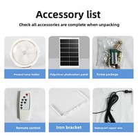 Lumière de plafond LED solaire étanche IP65 pour l'extérieur, design minimaliste, télécommande, chambre à coucher, couloir
