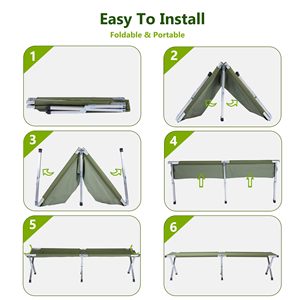 Wholesale Outdoor Hiking Folding Portable Heavy Duty Sleeping 7075 Aluminum Camping Hiking Picnic Sleeping Bed <b>Cot</b> for Adults - Product Image 4