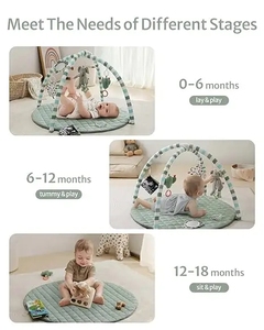 <span class=keywords><strong>Tapis</strong></span> d'éveil pour bébé avec 6 jouets détachables pour le développement sensoriel et motoriel progressif - <span class=keywords><strong>Tapis</strong></span> d'activités pour bébé - Product Image 3