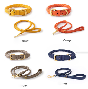 <span class=keywords><strong>Collar</strong></span> y correa de cuero ajustable para perros pequeños, medianos y grandes, con hebilla de Metal, Correa suave y duradera - Product Image 5